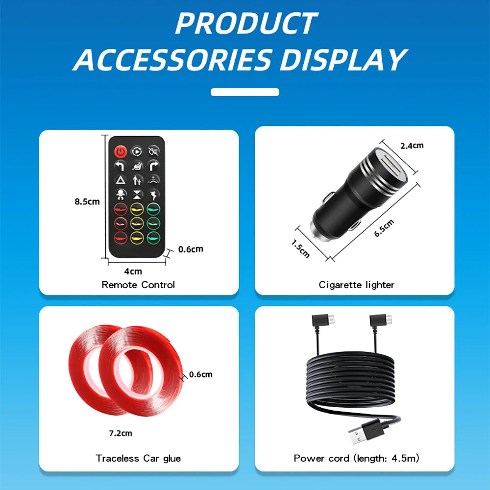 2-In-1 Multiple Devil Eyes Light, 23''x4.7'' Full Color LED Eyes for Truck Windshield, Programmable LED Display for Car