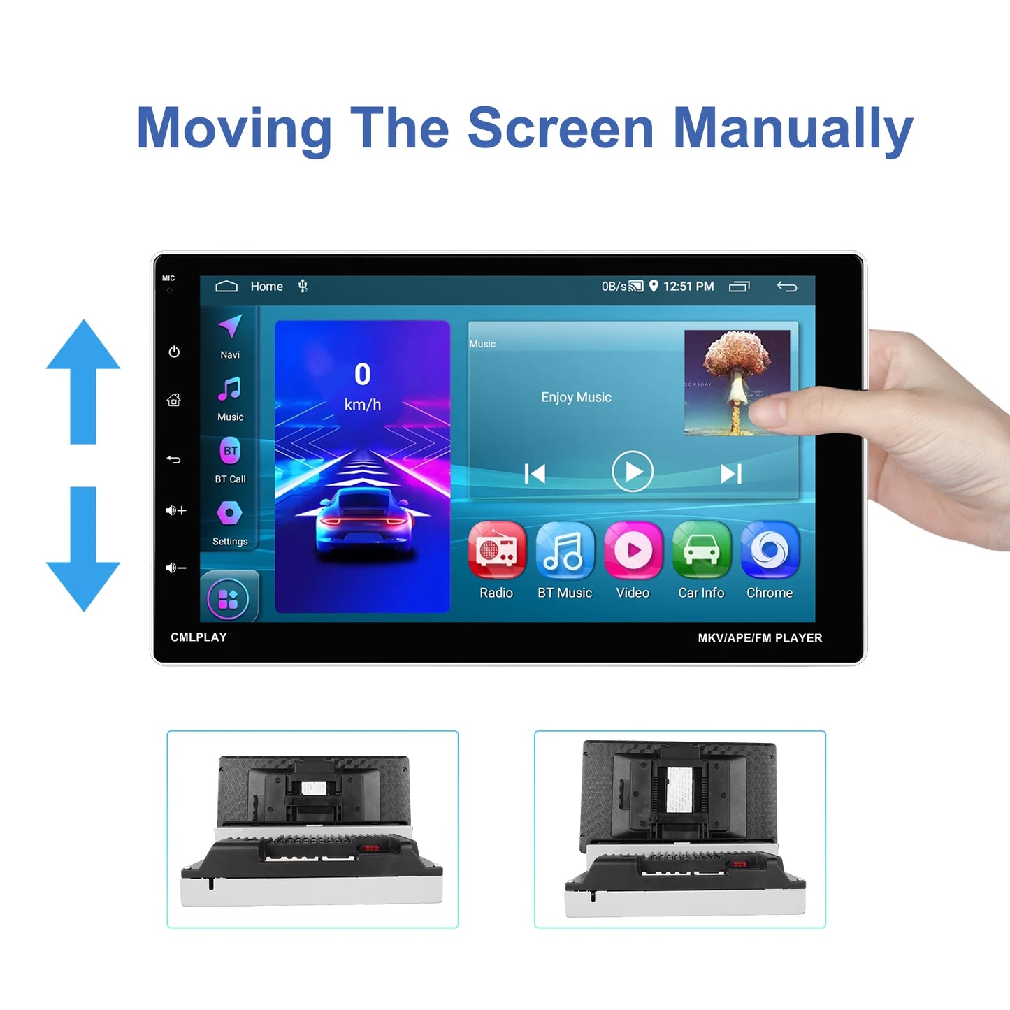 Hikity 9" Universal Car Radio - CarPlay Android Rotating