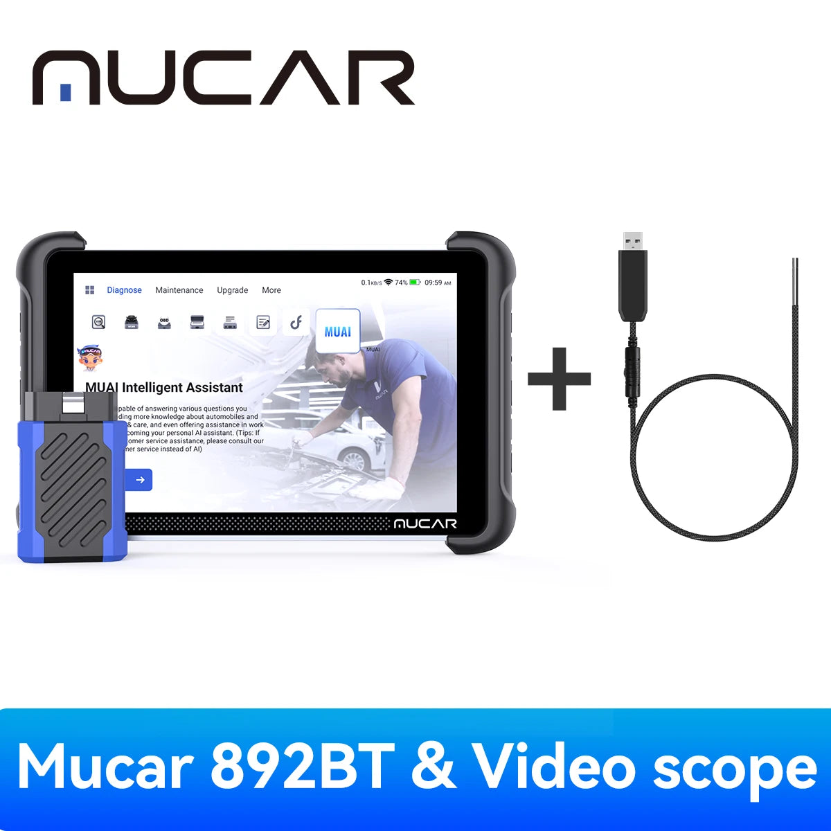 Lifetime Free Update MUCAR 892BT OBD2 Diagnostic Tool with Video Scope All System Diagnosis ECU Coding Bi-directional CANFD DOIP