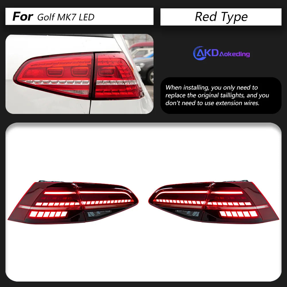 AKD Car Lights for VW Golf 7 Tail Light 2013-2020 Golf 7.5 LED Rear Lamp Golf MK7 Stop DRL Brake Dynamic Signal Auto Accessories