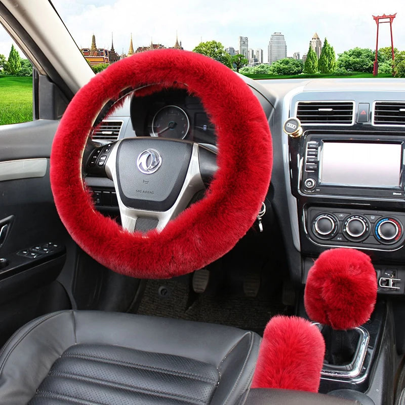 Premium Set 36cm Steering Wheel Cover + Brake/Speed Cover - Winter