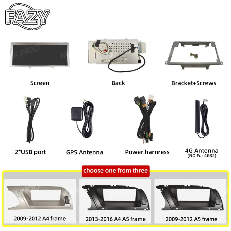 Android 14 Wireless Carplay Auto Radio For Audi A4 B8 A5 2008-2017 GPS Car Radio IPS Touch Screen Multimedia Android Auto BT DSP