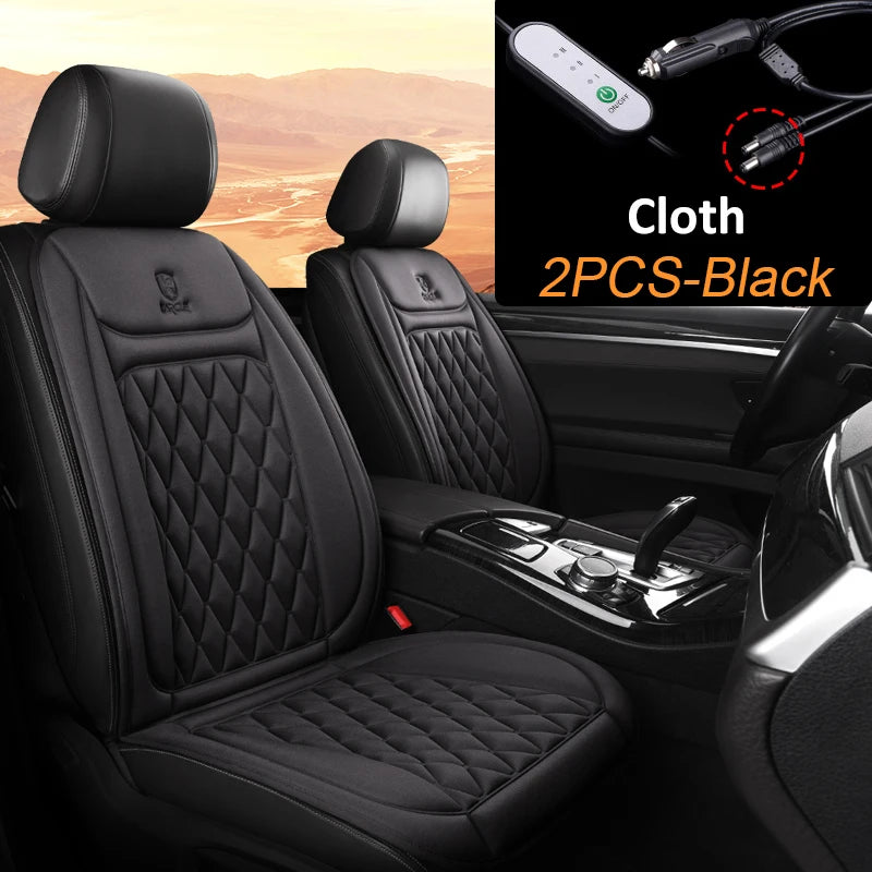 Universal Heated Car Seat Cushion 12V/24V Fast Heating Car Seat Covers Warm Winter Cloth/Flannel Automobile Seat Cover Heater