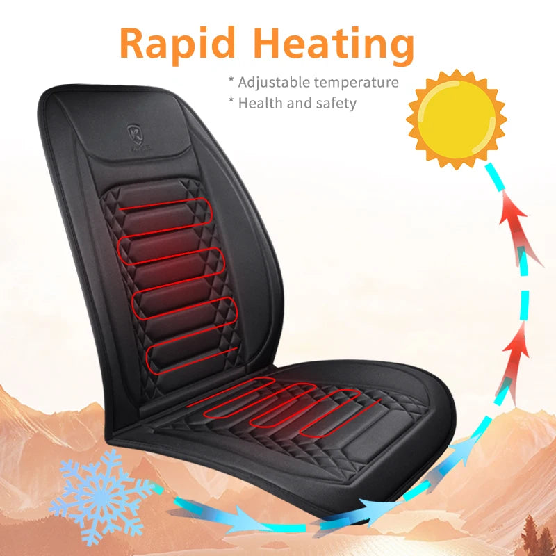 1/2pcs Winter Heated Car Seat Cover 12V Heating Warmer Car Seat Cushion Auto Universal Car Seat Protector Cloak Cover Pads Set