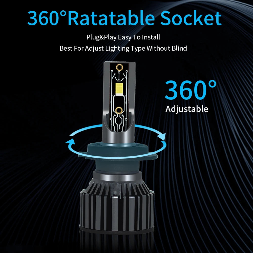 YHKOMS A8S LED H7 High Power 50W Auto Headlights 6000K 8000K 4000LM H4 H13 9004 9007 9005 9006 Lamp for Car