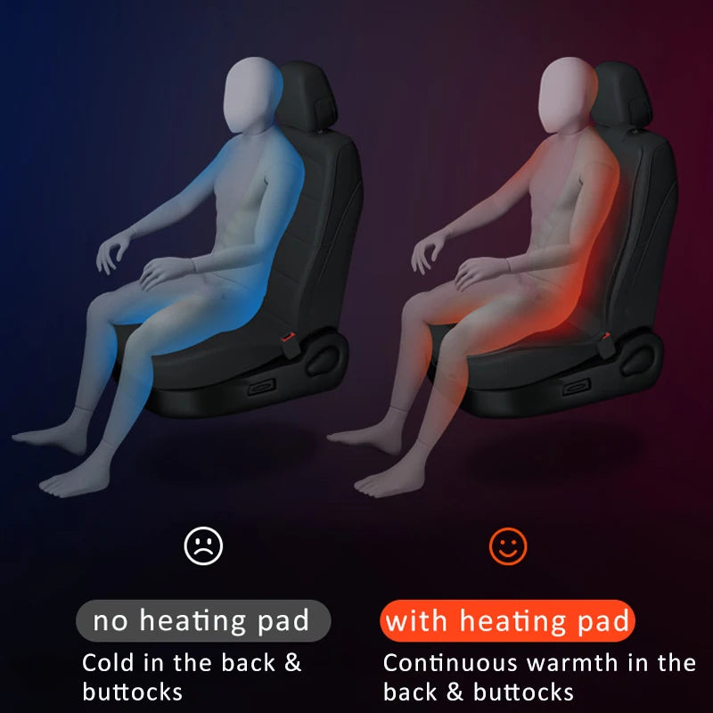 Universal Heated Car Seat Cushion 12V/24V Fast Heating Car Seat Covers Warm Winter Cloth/Flannel Automobile Seat Cover Heater