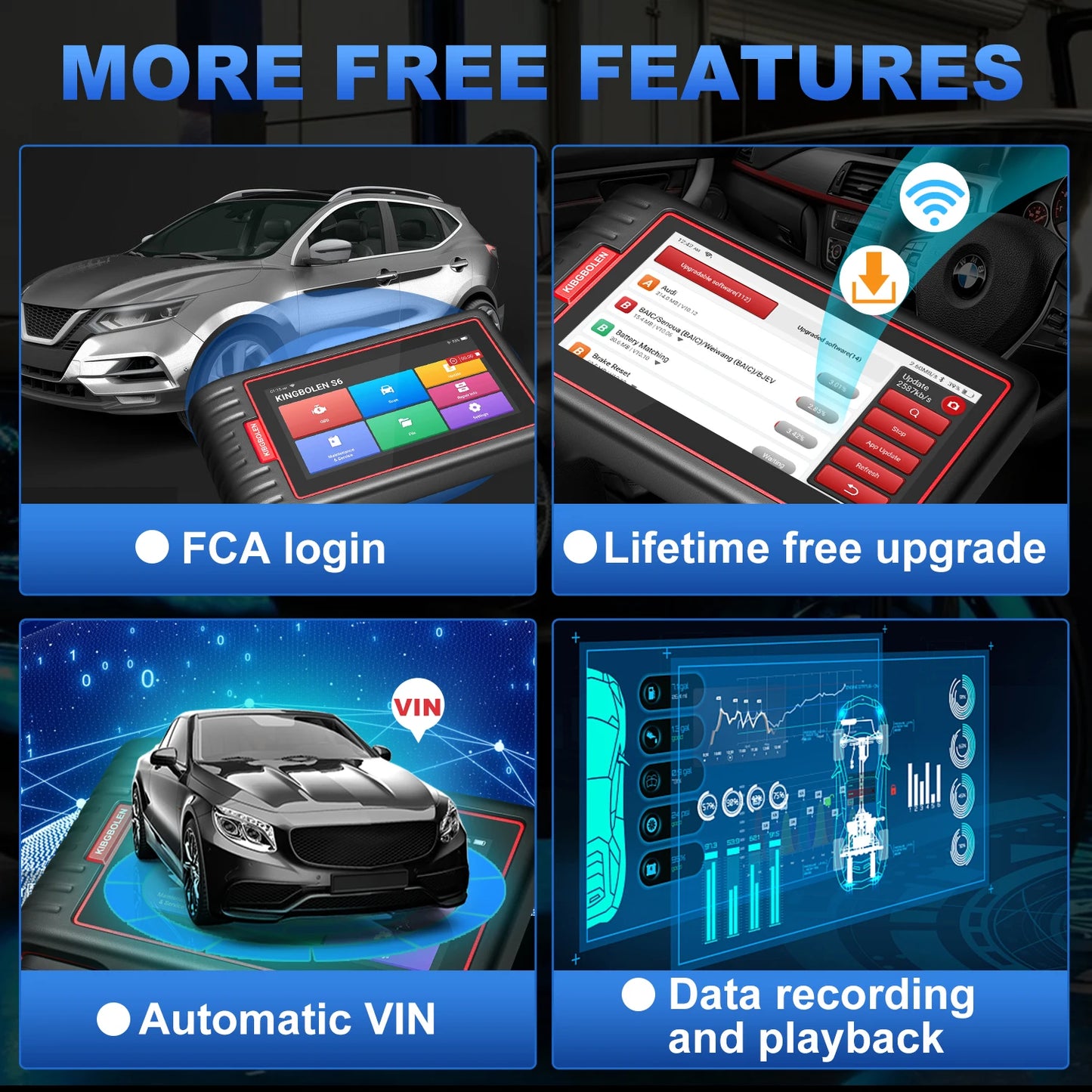 KINGBOLEN S6 OBD2 Scanner Professional Full System OBD2 Diagnostic Tool Car Scanner  OBD PK ThinkTool thinkdiag old thinktool