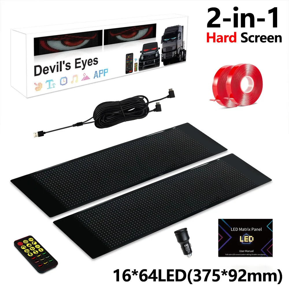 Led Matrix Panel Multiple Devil Eyes Light Bluetooth APP Control LED Display Scrolling Sign Light for Car Truck Windshield