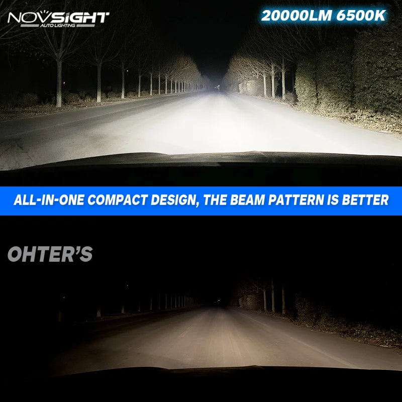 NOVSIGHT D3S LED Headlights D1S D2S D4S 70W 20000LM Super Bright Car Headlight Bulbs 6500K White Plug and Play Auto Headlamp