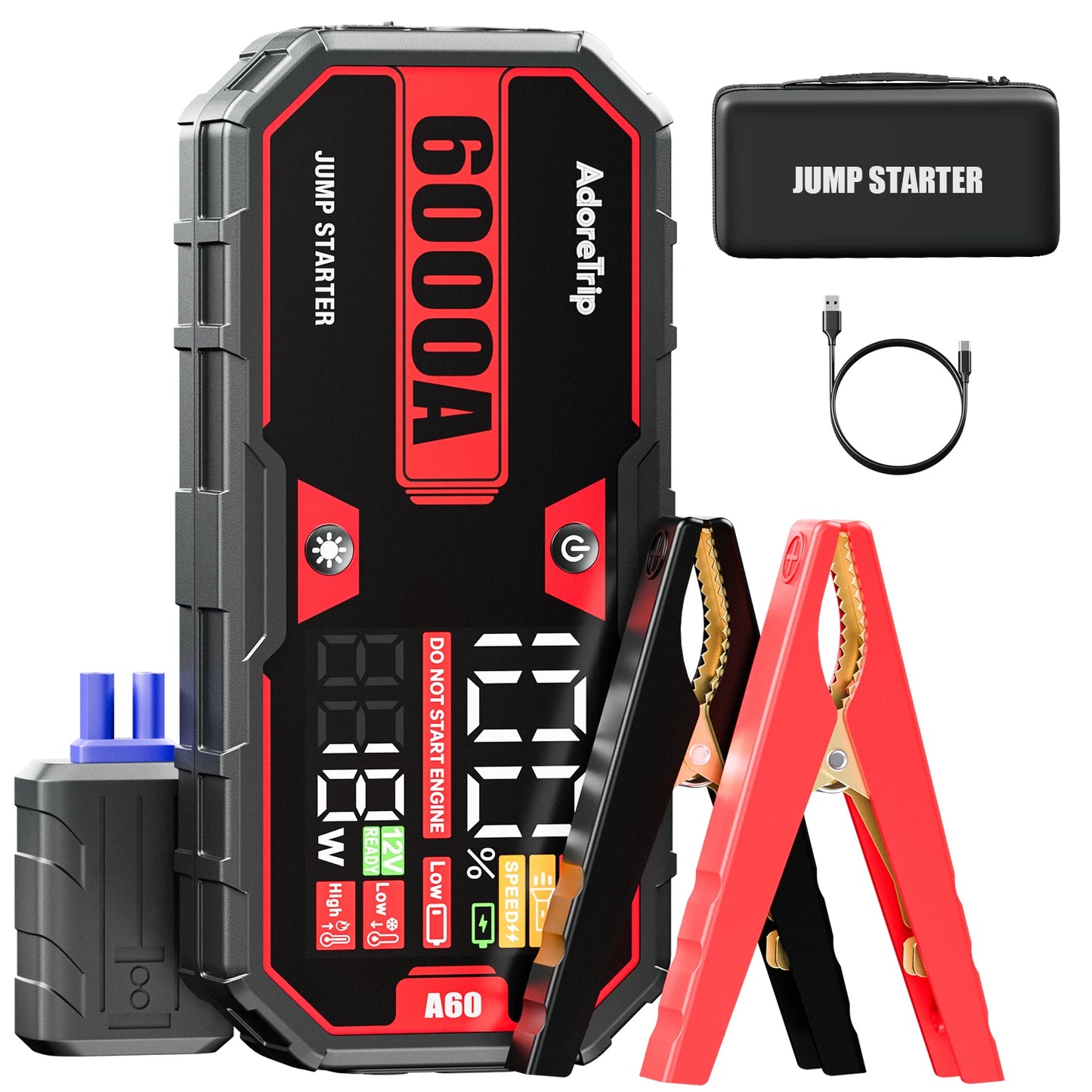 Car 6250A 30000mAh Portable 12V Jump Starter Power Bank 12V Auto Battery Charger Booster Starting Device