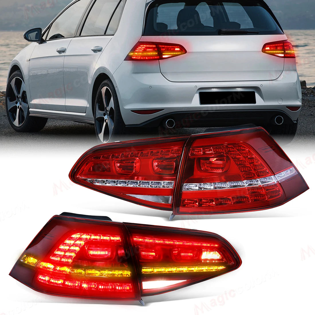 Taillight Assembly For VW Golf 7 MK7 GTI 2013 2014 2015 2016 2017 Brake Reversing Lamp Turn Signal Tail Lights Car Accessories