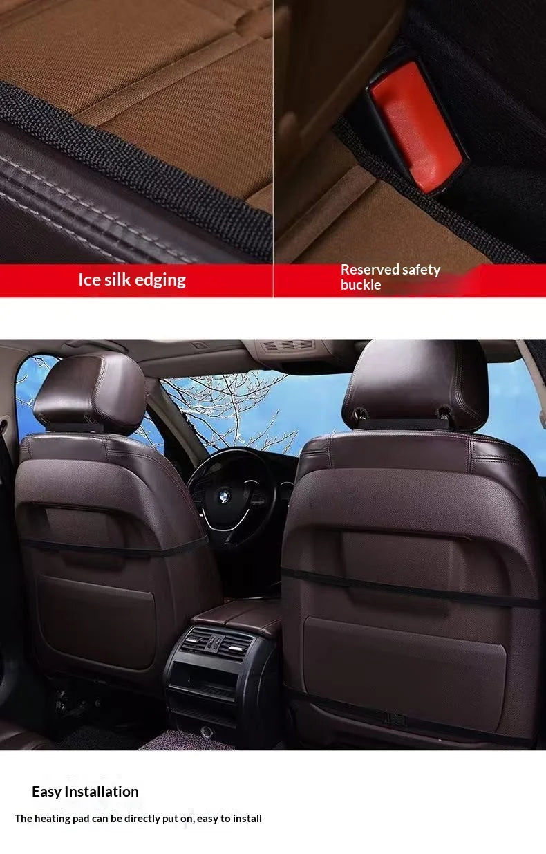 Checkerboard quick-heating uniformly heated winter car seat cushion 12V warm single or double seat heat-retaining essential