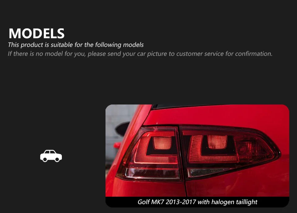 AKD Car Model Tail Lamp for VW Golf 7 Tail Lights 2013-2020 Golf7.5 LED Tail Light Golf MK7 Rear Stop DRL brake auto Accessories