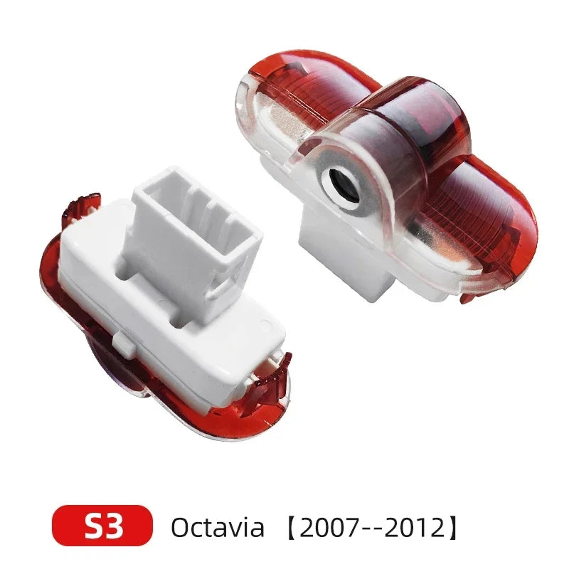2pcs/set Car Led Logo Door Laser Projector Ghost lamp Welcome Light For skoda Superb SUPERB Superb Octavia Fabia Roomster