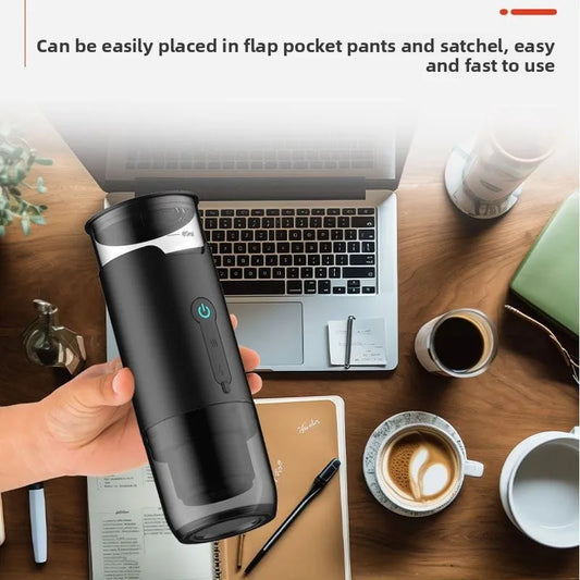 Cafetière Portable Rechargeable - Café Moulu & Capsules