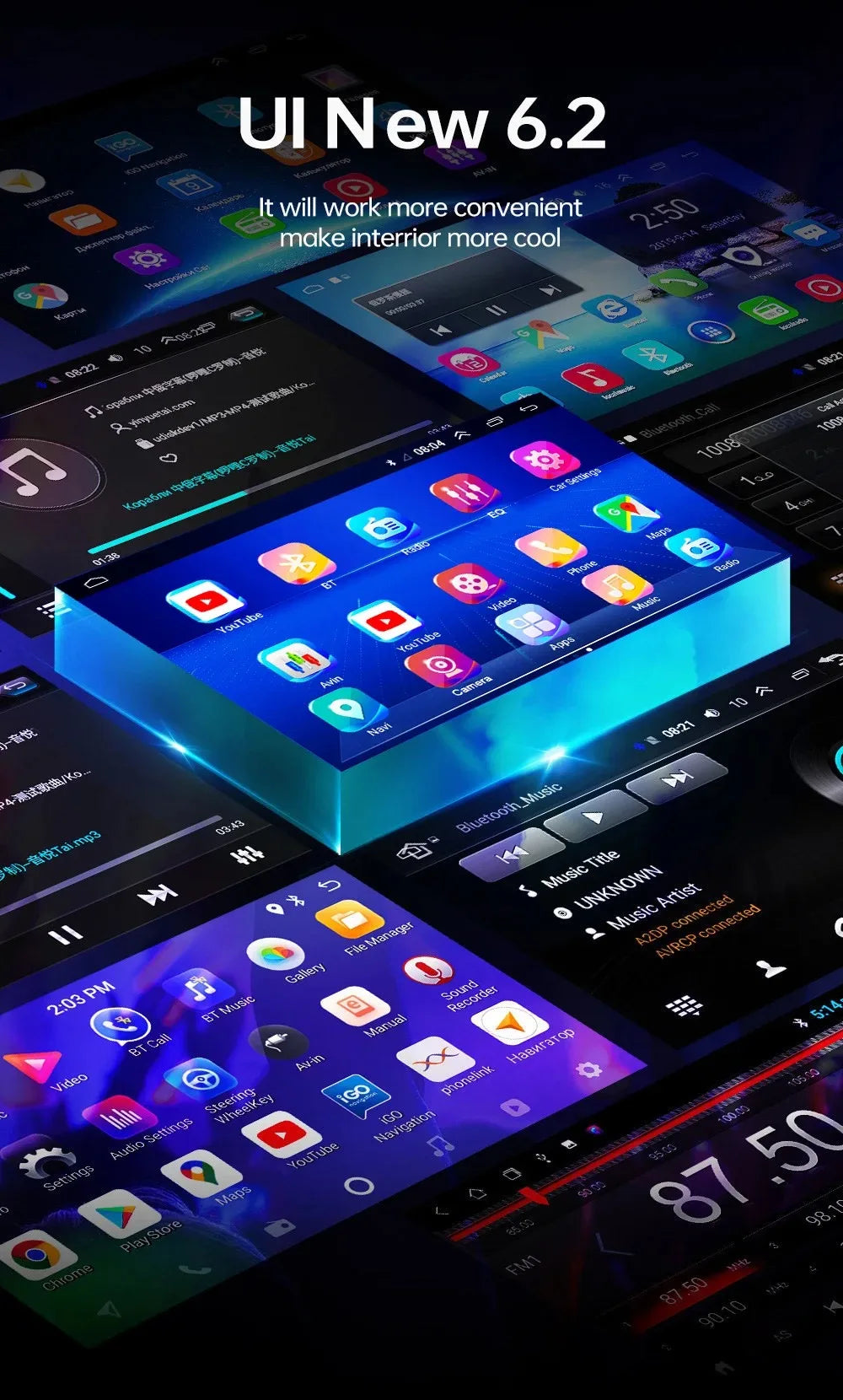 Android 13 Universal 7/9/10" car radio - GPS CarPlay