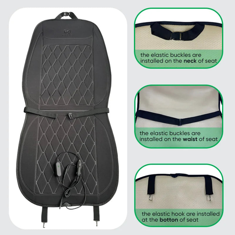 Universal Heated Car Seat Cushion 12V/24V Fast Heating Car Seat Covers Warm Winter Cloth/Flannel Automobile Seat Cover Heater