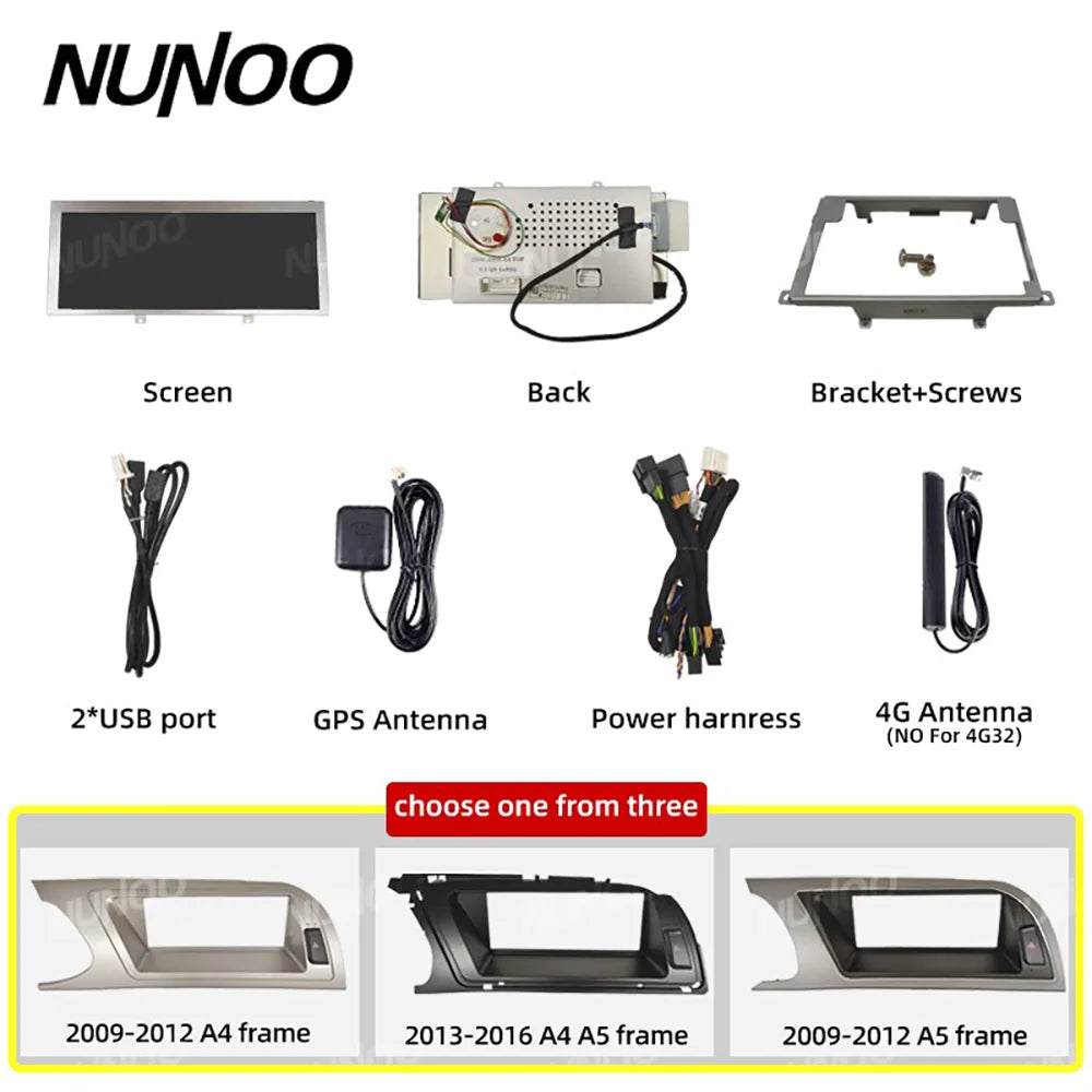 CarPlay For Audi A4 B8 A5 2008 2009 2010 MMI 2G High CD Changer Android 14 8+128GB Car Multimedia Player Stereo GPS Navi Screen