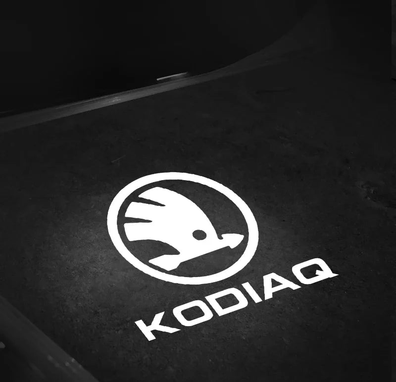 2pcs/set Car Led Logo Door Laser Projector Ghost lamp Welcome Light For skoda Superb SUPERB Superb Octavia Fabia Roomster