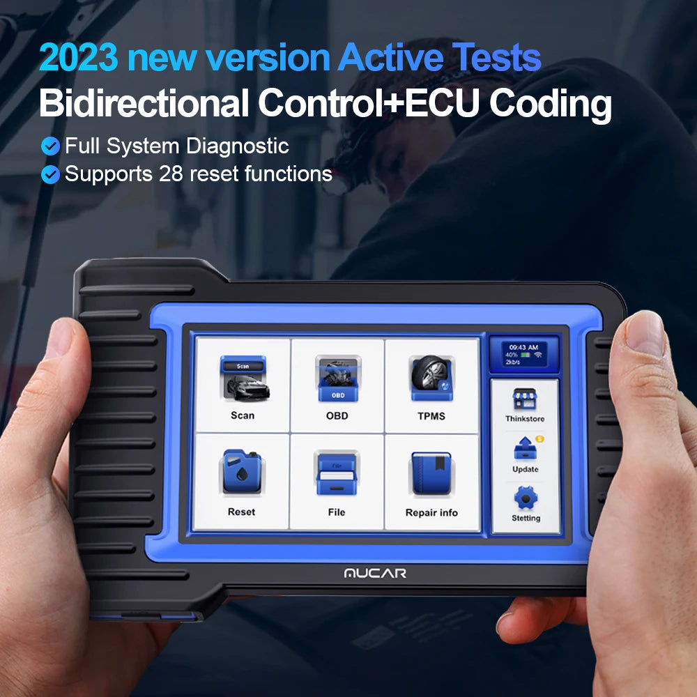 MUCAR VO7S CANFD Professional Scan Tool Bi-Directional Control ECU Coding Auto Car Diagnostic Tool Full System OBD2 Scanner