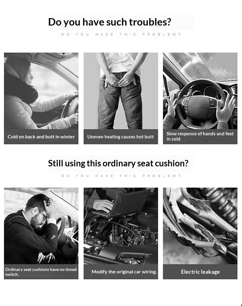 Checkerboard quick-heating uniformly heated winter car seat cushion 12V warm single or double seat heat-retaining essential