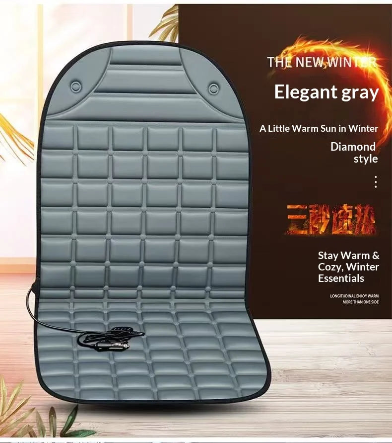 Checkerboard quick-heating uniformly heated winter car seat cushion 12V warm single or double seat heat-retaining essential