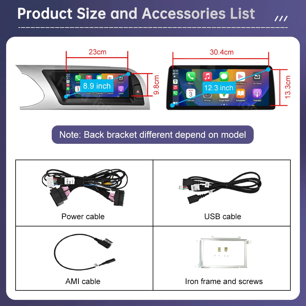 Road Top Radio Multimedia Linux Touch Screen For Audi A5 2008-2016 Wireless CarPlay Android Auto Airplay Car Player Function