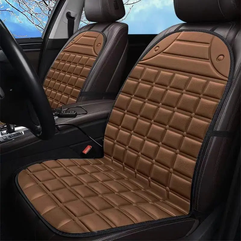 Checkerboard quick-heating uniformly heated winter car seat cushion 12V warm single or double seat heat-retaining essential