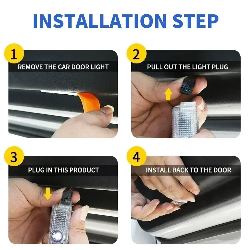 2pcs New LED Car Door Welcome Courtesy Lamp Projector Light For BMW 50th F12 F13 F30 E60 E65 E66 E63 F01 F02 X1 X3 4 5 6 7 Serie