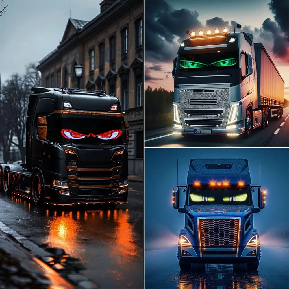 Led Matrix Panel Multiple Devil Eyes Light Bluetooth APP Control LED Display Scrolling Sign Light for Car Truck Windshield