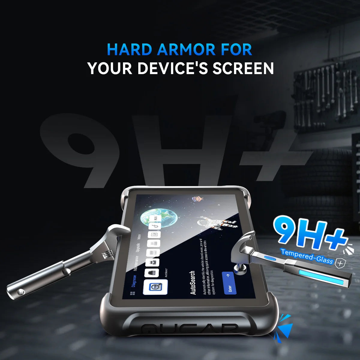 8 Inches Tempered Glass Screen Protector for THINKSCAN 689BT, MUCAR 892BT,MUCAR VO8 Scanner, 8-inch Protective Film Replacement