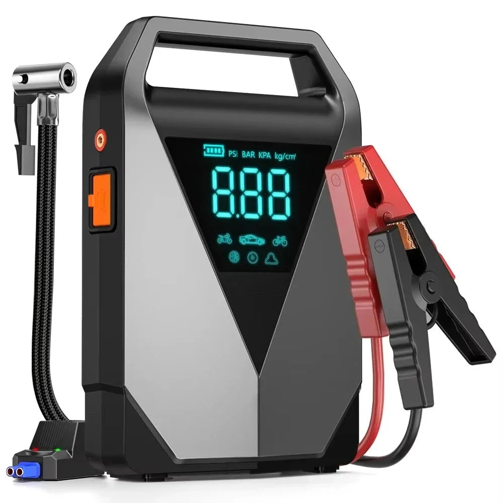 Portable Car Jump Starter Air Pump 150PSI Air Compressor Tire Pump 2500A Car Battery Booster Auto Starting Device 12V Jump Pack