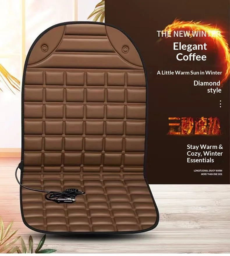 Checkerboard quick-heating uniformly heated winter car seat cushion 12V warm single or double seat heat-retaining essential
