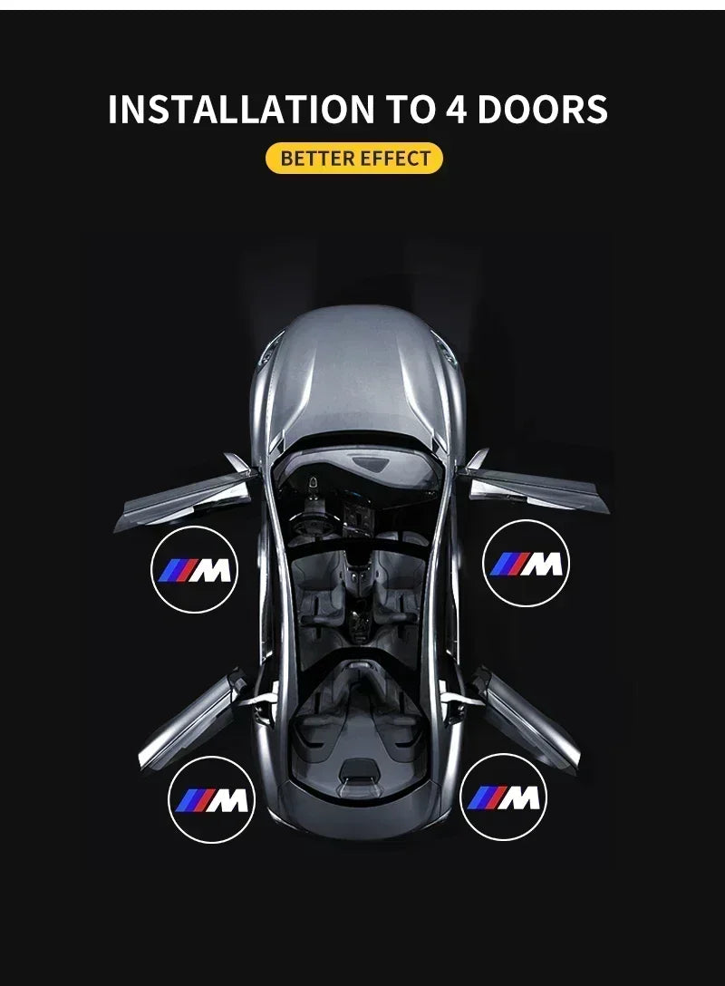 2pcs New LED Car Door Welcome Courtesy Lamp Projector Light For BMW 50th F12 F13 F30 E60 E65 E66 E63 F01 F02 X1 X3 4 5 6 7 Serie