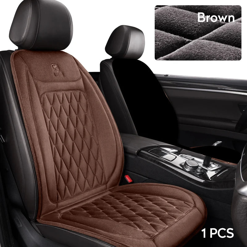 Universal Heated Car Seat Cushion 12V/24V Fast Heating Car Seat Covers Warm Winter Cloth/Flannel Automobile Seat Cover Heater