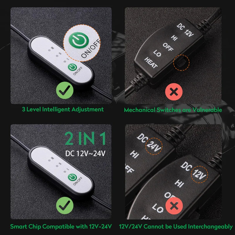 Universal Heated Car Seat Cushion 12V/24V Fast Heating Car Seat Covers Warm Winter Cloth/Flannel Automobile Seat Cover Heater