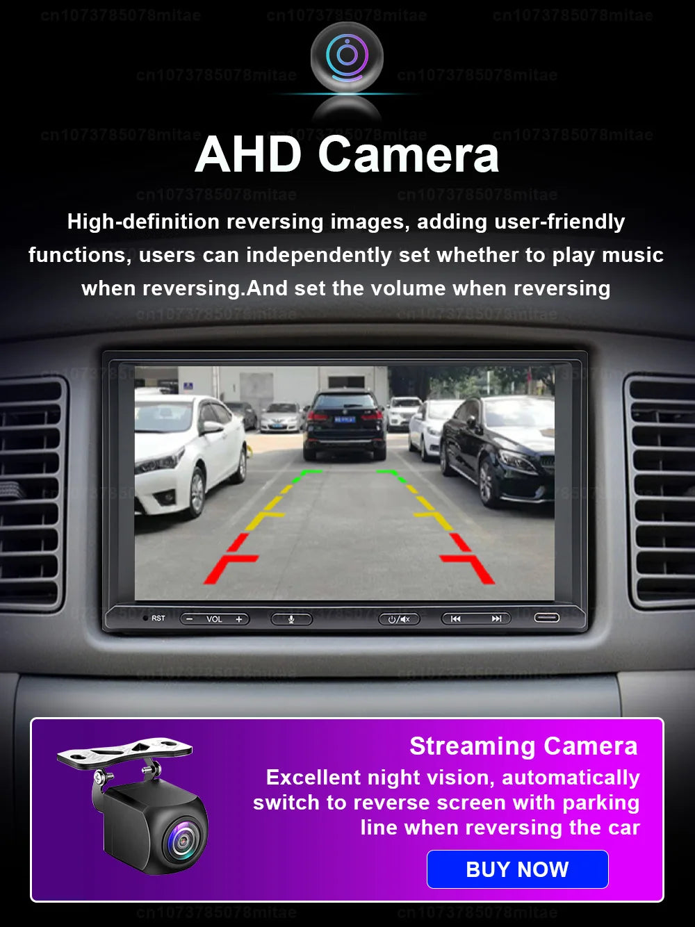 VATAV 7" Double Din Car Radio - CarPlay - Reversing Camera