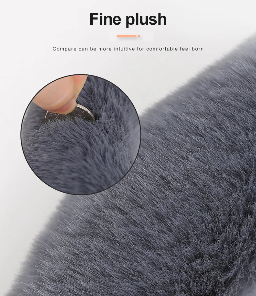 Winter Universal Car Steering Wheel Cover Natural Fur Elastic Plush Cover For 38cm Diameter Steering Wheel Car Accessories
