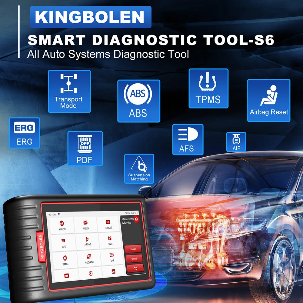 KINGBOLEN S6 Scanner Diagnostico Auto OBD2 Professionale - 101+ Marche