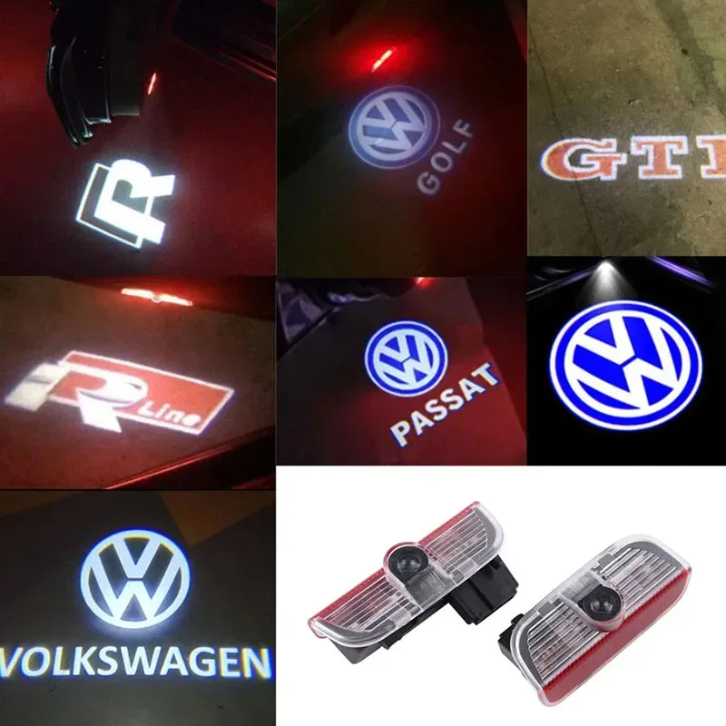 2Pcs Car LED Decorative Door Light Welcome Projector Lamp For VW Passat B6 B7 Sharan CC Golf 5 6 7 Jetta Scirocco 3 Tiguan EOS