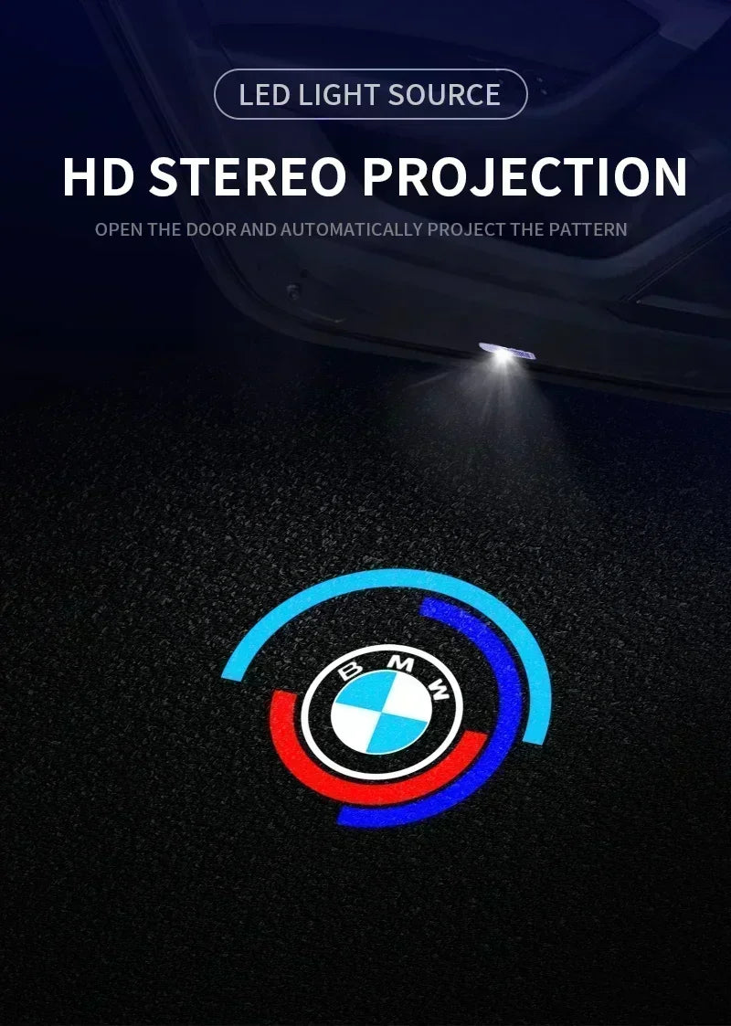 2pcs New LED Car Door Welcome Courtesy Lamp Projector Light For BMW 50th F12 F13 F30 E60 E65 E66 E63 F01 F02 X1 X3 4 5 6 7 Serie