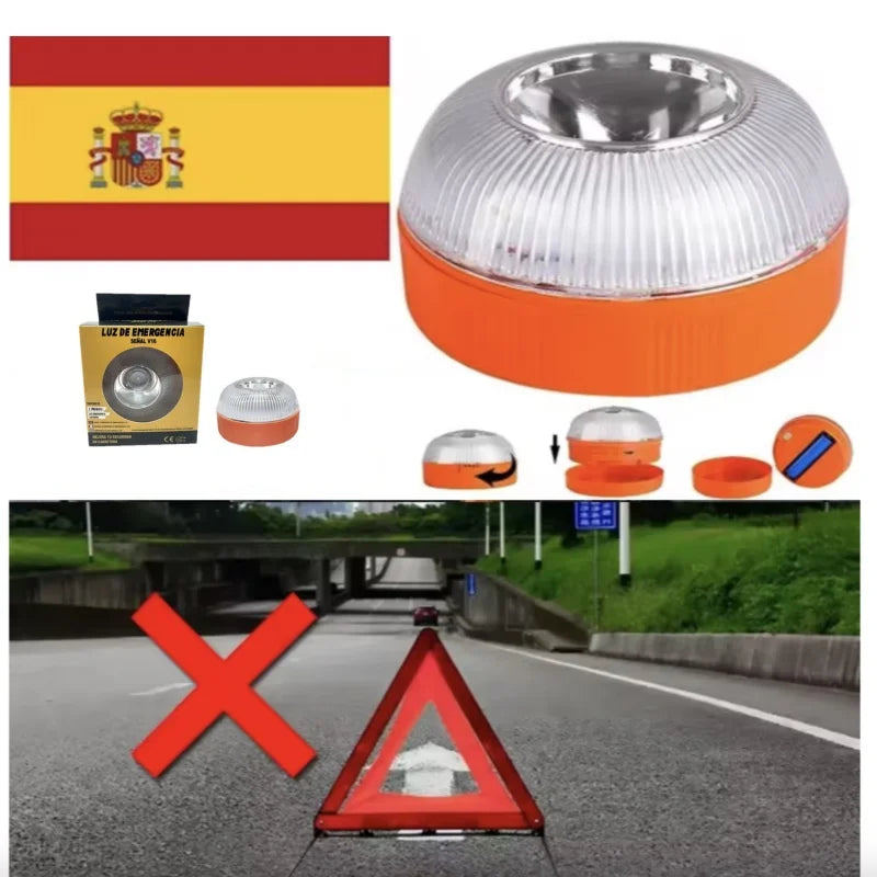 Car Emergency Beacon Light USB Rechargeable V16 Magnetic Induction Strobe Flashing Warning Light Help Flash Safety Signal Lamp