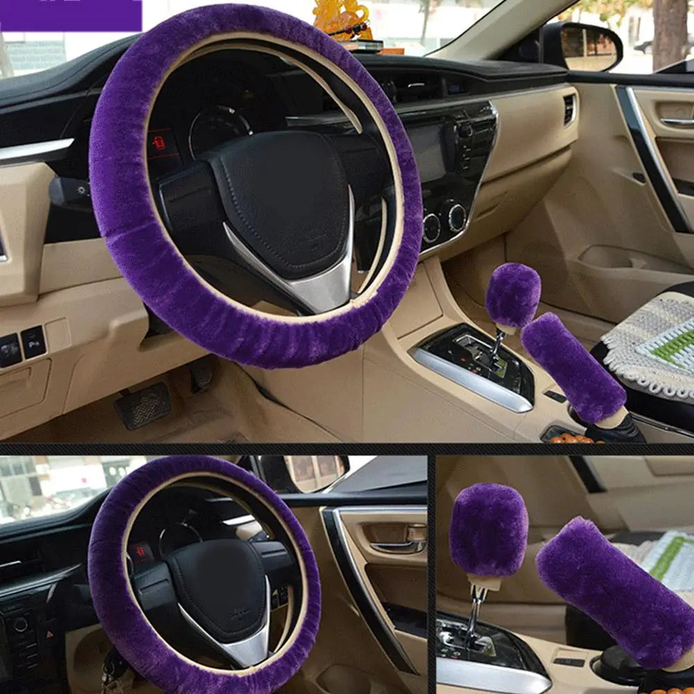 Super Soft Plush Steering Wheel Cover 37/38cm - Faux Fur