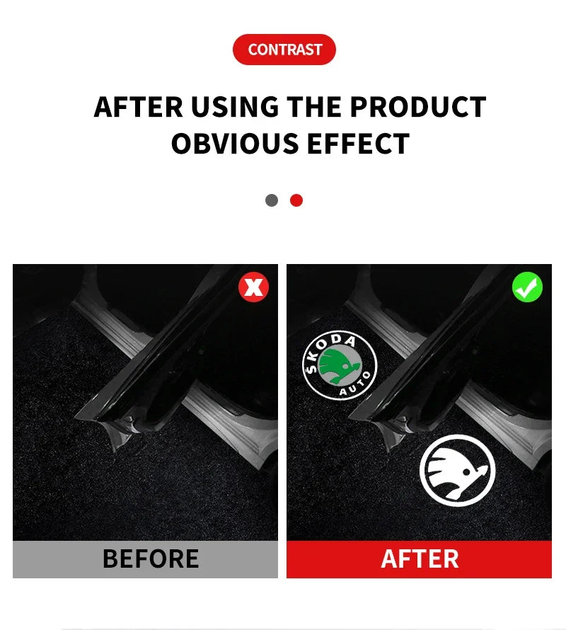 2pcs/set Car Led Logo Door Laser Projector Ghost lamp Welcome Light For skoda Superb SUPERB Superb Octavia Fabia Roomster