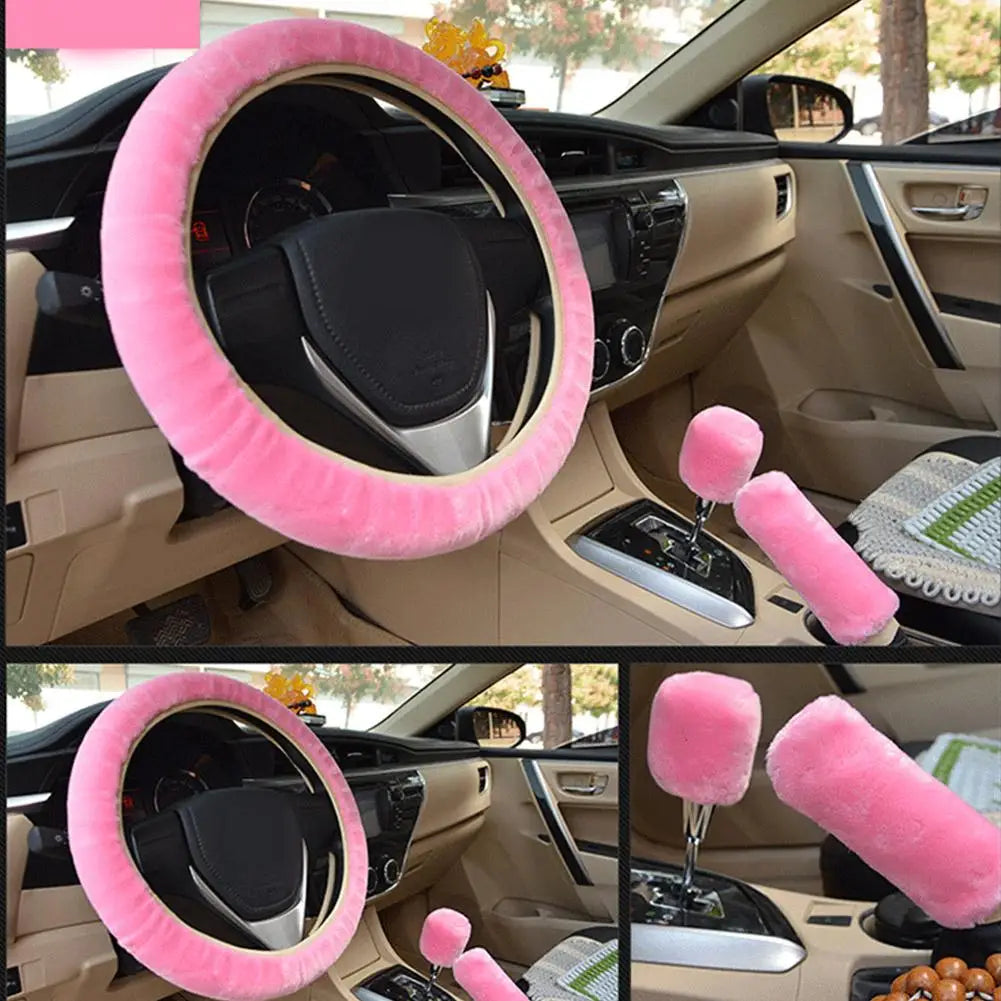 Super Soft Plush Steering Wheel Cover 37/38cm - Faux Fur