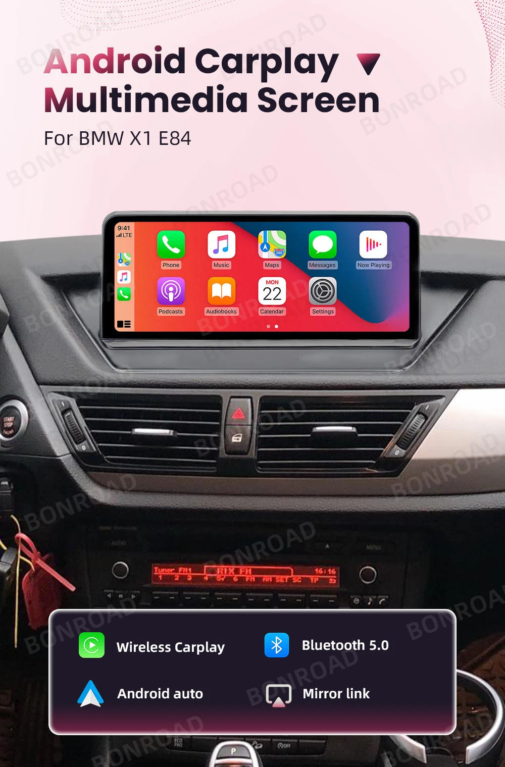 Autoradio BMW X1 E84 BONROAD - CarPlay Android Auto GPS