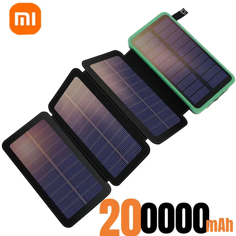 Xiaomi 200000mAH Solar Power Bank Folding Solar Panels 5V 2A USB Output Portable Outdoor Camping Sun Power For IPhone Android
