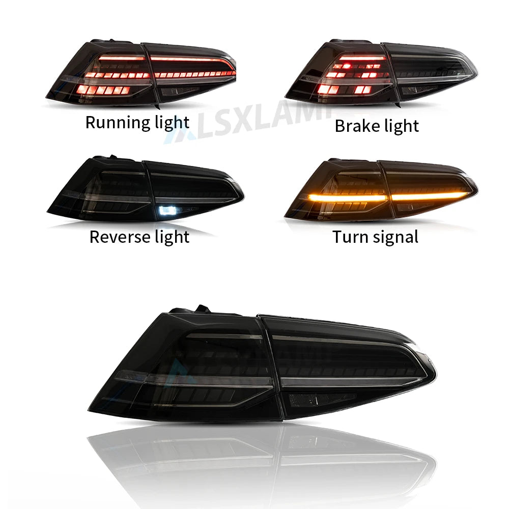 LED Tail Lights Assembly For Volkswagen Golf 7 2015 2016 2017 Tail Light Sequential Signal Light Modified Rear Lamps