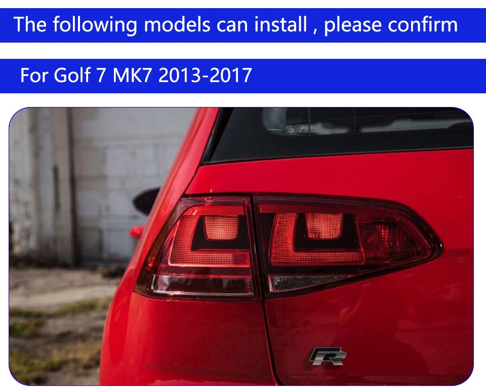 Car Taillights Assembly For Golf 7 2013-2017 Upgrade Golf 7.5 2018-2021 LED Car Back Lamps Turn Signal Light Accessories