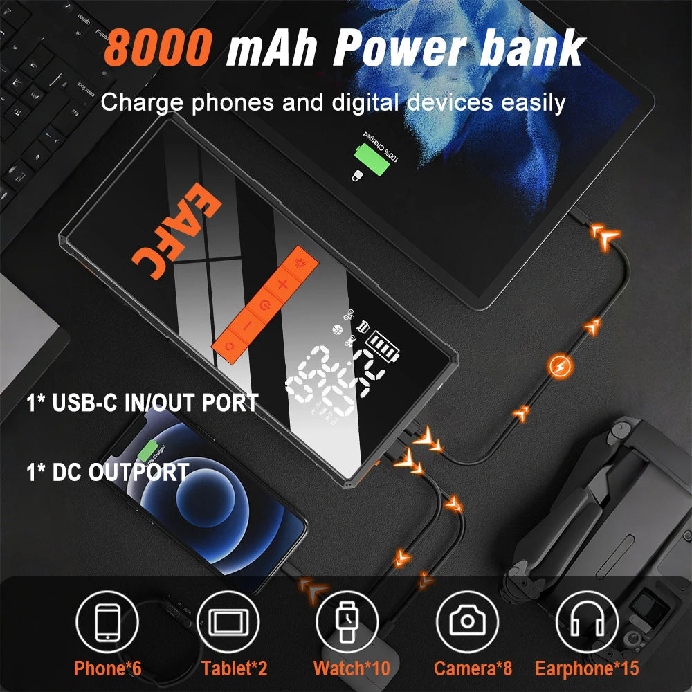 12V Car Jump Starter 4 In 1 Car Wireless Tire Inflator Pump Air Compressor Power Bank Potable Battery Starting Fast Charging